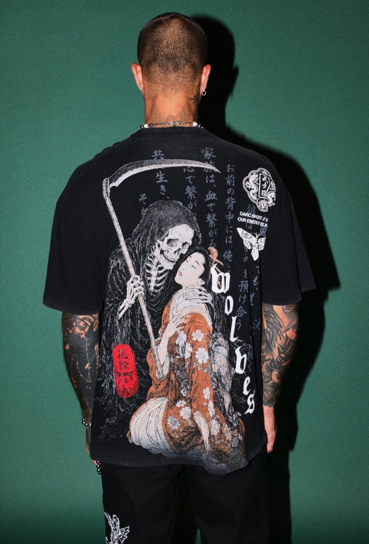 Bushido Reaper Geisha Premium Oversized Tee in Black