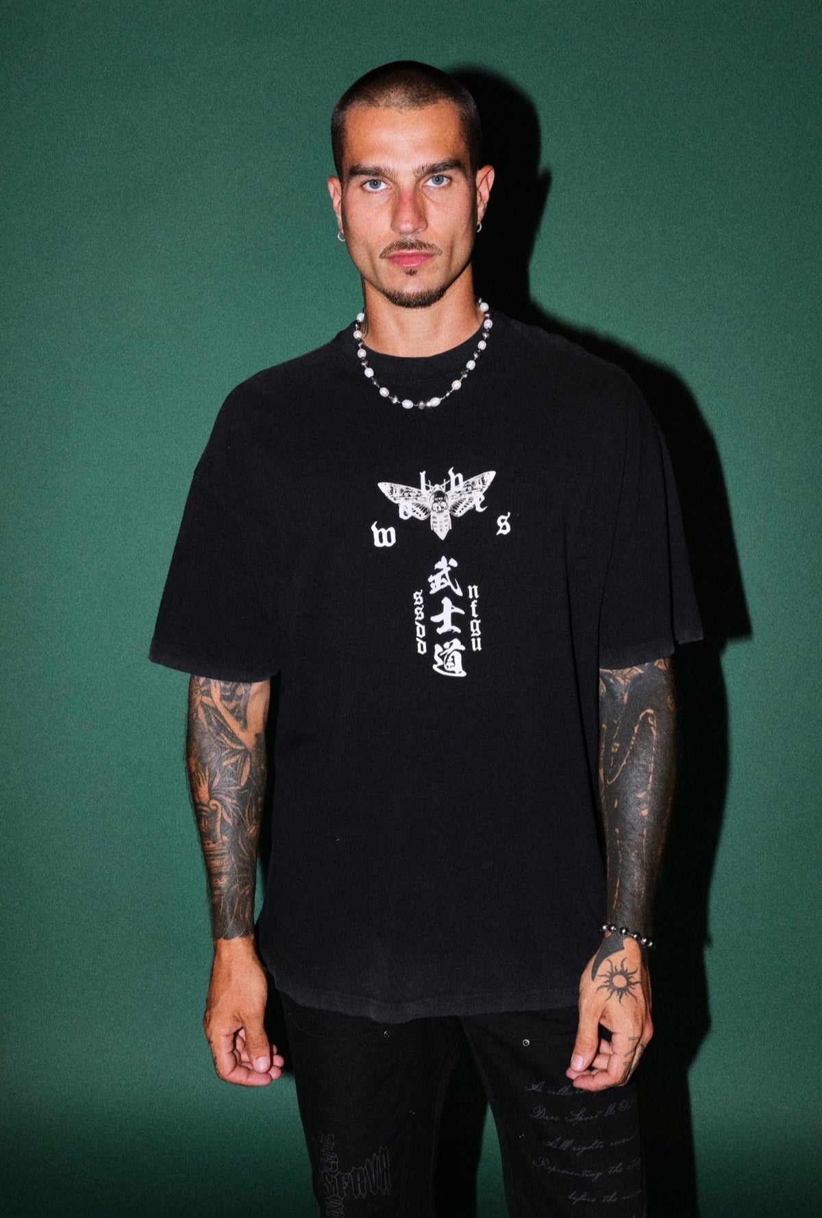 Bushido Reaper Geisha Premium Oversized Tee in Black
